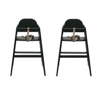 Safetots Two Pack of Simply Stackable Wooden High Chairs, Black, Highchairs for Baby and Toddler, Stylish and Practical, Baby Highchairs for Your Home or Space Saving High Chairs for Restaurant