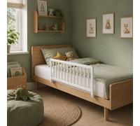 Safetots Wooden Bed Guard, White, 38Cm High X 110Cm Wide, Toddler Bedrail For Safety, Secure Child Bed Rail