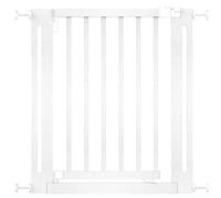Safetots Wooden Elegance Baby Gate, White, 71cm - 79cm, Pressure Fit | No drilling required, one-piece gate with no extensions, extra-wide doorway and easy one-handed operation.