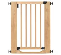 Safetots Wooden Heritage Flat Step Gate, Natural, 63cm - 71cm, Pressure Fit | Extra low walkthrough, no drilling required, one-handed opening, optional one-way restrictor and extra-wide doorway.