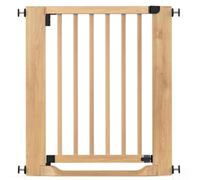 Safetots Wooden Heritage Flat Step Gate, Natural, 71cm - 79cm, Pressure Fit | Extra low walkthrough, no drilling required, one-handed opening, optional one-way restrictor and extra-wide doorway.