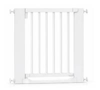 Safetots Wooden Heritage Flat Step Gate, White, 71cm - 79cm, Pressure Fit | Extra low walkthrough, no drilling required, one-handed opening, optional one-way restrictor and extra-wide doorway.