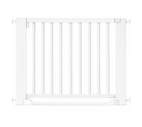 Safetots Wooden Heritage Flat Step Gate, White, 95cm-103cm, Pressure Fit | Extra low walkthrough, no drilling required, one-handed opening, optional one-way restrictor and extra-wide doorway.