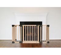 Safetots Wooden Multi Panel Fire Surround, 68Cm Deep X 120Cm Wide, Natural Wood, 76Cm Tall, Baby And Toddler Fire Guard