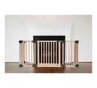 Safetots Wooden Multi Panel Fire Surround, 68Cm Deep X 160Cm Wide, Natural Wood, 76Cm Tall, Baby And Toddler Fire Guard