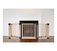 Safetots Wooden Multi Panel Fire Surround, 88Cm Deep X 200Cm Wide, Natural Wood, 76Cm Tall, Baby And Toddler Fire Guard