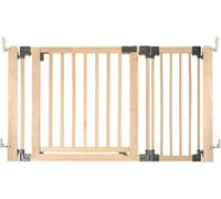 Safetots Wooden Multi Panel Room Divider, up to 136cm, Natural Wood, 76cm Tall, Multi Panel Flexible Room Barrier, Room Divider with Door for Baby and Toddler, Easy Installation