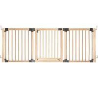 Safetots Wooden Multi Panel Room Divider, up to 216cm, Natural Wood, 76cm Tall, Multi Panel Flexible Room Barrier, Room Divider with Door for Baby and Toddler, Easy Installation