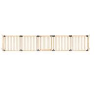 Safetots Wooden Multi Panel Room Divider, Up To 416Cm, Natural Wood, 76Cm Tall, Flexible Room Divider For Baby And Toddler, Brown
