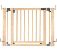 Safetots Wooden Multi Panel Room Divider, up to 96cm, Natural Wood, 76cm Tall, Multi Panel Flexible Room Barrier, Room Divider with Door for Baby and Toddler, Easy Installation
