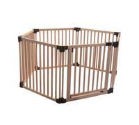 Safetots Wooden Play Den Hexagon 6 X 80Cm, Natural Wood, 76Cm High, With Soft Foam Play Mat, Warm Rose, 180Cm X 150Cm