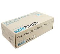 SafeTouch 2 x Powder Free Clear Vinyl Gloves, Medium (Pack of 100)