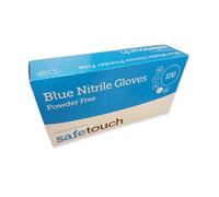 SafeTouch 3 x Powder Free Nitrile Gloves, Medium, Blue (Pack of 100)