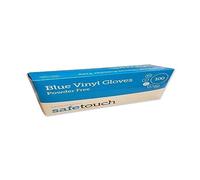 SafeTouch 50000032 Powder Free Vinyl Gloves, Large, Blue (Pack of 100)