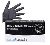 SafeTouch 50000253 Black Nitrile Gloves AQL 1.5, Size Large-Box of 100