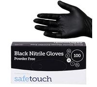 Safetouch Black Nirtile Powder Free Disposable Gloves - Pack of 100 (Medium)