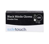 Safetouch Black Nitrile Gloves Medium - 100 Pack