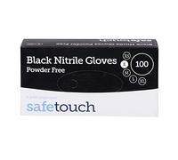 Safetouch Black Nitrile Gloves (No Powder) - Small - Box of 100