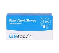 Safetouch Vinyl Examination Powder Free Gloves Large Blue 100 units