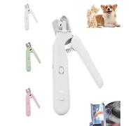 Safetrim Precision Nail Clipper Dogs, Led-Guided Precision Dog Grinder, Quiet Low Noise Nail Clipper for Pet, Quick Sensor and Safety Guard, Every Trim Safe,Smooth (White)
