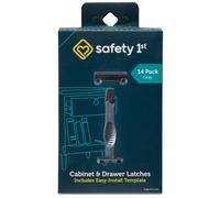 Safety 1st Cabinet & Drawer Latch 14 Pack, Babyproofing Locks for Toddlers, Easy Install, Child Safety, Hidden Design, Secure Cabinets & Drawers, Gray