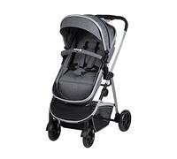 Safety 1st Hello 2 in 1 Duo Baby Carriage, Reversible and Reclinable, Seat Transforms into a carrycot, Footmuff, Raincover Stroller and Baby Seat Adapters Included,Black Chic