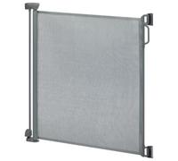 Safety 1st Retractable Baby Gate, 140 cm, One-Hand Opening, Light Grey | Extendable up to 140 cm, Easily Adjustable Baby Safety Gate, Double Lock System, Quick & Easy Installation