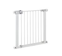 Safety 1st SecureTech Gate, Baby Stair Gate 73-80 cm, White | Easy-Closing Baby Safety Gate, Expands up to 136cm, One-Hand Opening, No-Screw Installation (No Drilling), Double Lock System