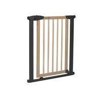 Safety 1st Simply Close Gate 73-80 cm, Wood & Graphite | Baby Stair Gate, Expands up to 94 cm, No-Screw Installation, One-Hand Opening, Double Lock System
