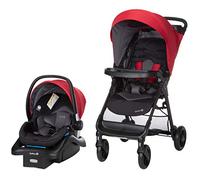 Safety 1st Smooth Ride Travel System Stroller and OnBoard FLX Infant Car Seat, Newborn to Toddler Baby Combo, Easy-Install, Large Canopy, Ample Storage, Foldable, Rear-Facing 4-30 lbs, Black Cherry