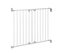 Wallfix Gate, Extendable Baby Gate for stairs and doors, Easy Close Extending Gate, Screw Fit, for Adjustable Widths 62-102 cm, in metal, colour white
