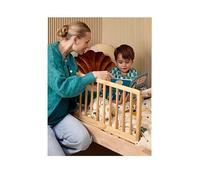 Safety 1st Wooden Bed Rail 110 cm, Bed Guard for Toddler Bed, 18 Months - 5 Years, Reclining Toddler Bed Rail, Automatic Lock, FSC® 100% Certified Wood, Easy to Fold and Store, Natural Wood