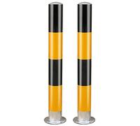 Safety Barrier Bollard Post, Reflective Warning Column, Strong Parking Barriers for Garage or Crowd Control, Durable Traffic Posts, 2 Pieces