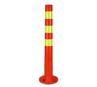 Safety Barrier Bollard,PU Parking Post With Reflective Bands,Traffic Delineator Post Cones Safety Barrier Bollard For Traffic-Sensitive Area(Color:High elastic,Size:4Pcs)(Normal 1Pcs)(High Elastic 1Pc
