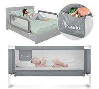 Safety barrier for bed, safety gate, lock, 160 cm, Nukido NK-227, gray