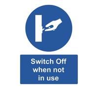 Safety Blue Switch Off When Not In Use Business Sign Safety Warning Sign Self Adhesive Gloss Sticker 160mm x 125mm V7 Sign Self Adhesive Gloss Sticker 160mm x 125mm V1a