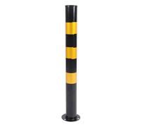 Safety Bollard, 30inch Height Steel Bollard Post with Reflective Film, Rounded Edges Yellow Pipe Bolt Down Parking Barrier for Hazard Warning, Traffic Control, Parking Space