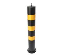 Safety Bollard, 30inch Height Steel Bollard Post with Reflective Film, Rounded Edges Yellow Pipe Bolt Down Parking Barrier for Hazard Warning, Traffic Control, Parking Space