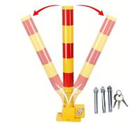 Safety Bollard Locking Post, Removable Steel Barrier for Parking Spaces, Traffic Pole for Sensitive Areas, Set of 6