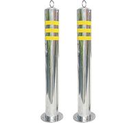 Safety Bollard Parking Column Fixed Barde Bollards Stainless Steel Security Posts For Driveway Parking Ber With Reflective Tape For Garage Parking Lot