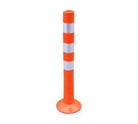 Safety Bollard Post, Crash Column, Barrier Traffic Pole, Parking Bollard Crash Column, Roadway Delineators Orange Delineator Post, Crash Column With Reflective Strips, for Traffic Sensitive(White)