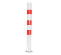 SAFETY BOLLARD POST DURABLE STEEL PARKING SECURITY FOR TRAFFIC PARKING (Red White)