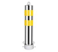 Safety Bollard Post for Driveway, Garage Security Barrier with Reflective Strips, High Visibility for Parking Lot, Road Marker