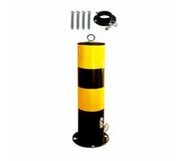 Safety Bollard Post, Heavy-duty Steel Bollards, Removable Parking Bollard, Yellow Reflective Powder Coated Safety Parking Barrier Post with Hanging Ring, for Road Traffic-Sensitive Areas