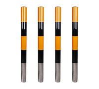Safety Bollard Post, Heavy Duty Steel Parking Barrier, Night Reflective Design, for Expressways Parks Parking Spots Streets(Yellow-4pcs,120 * 7.6cm/47.2 * 3in)