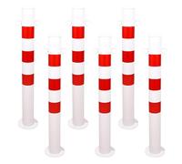 Safety Bollard Post, High Durability Steel Pipe Safety Bollard Reflective | Parking Barrier Post & Driveway Barricade for Traffic Sensitive Areas(Red (5PCS))