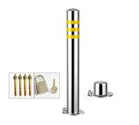 Safety Bollard Post ParkingFixed Parking Barrier for Driveway 2Pcs Stainless SteelCar Park Security Driveway Pole Private Guard Easy Installation 76x650mm