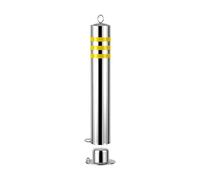 Safety Bollard Post, Stainless Steel Parking Barrier, Removable Traffic Pole with Reflective Strips, for Extra Protection, Traffic Sensitive Area(Silver-1pc,7.6 * 75cm/3 * 29.5in)