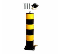 Safety Bollard Post, Steel Traffic Barrier Bollard, Safety Steel Bollard Post, Removable Parking Bollard with Reflective Strips&Hanging Ring&Lock&key, for Garage Road Construction(H50cm)