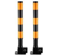 Safety Bollard Post Traffic Control - Reflective Spring for Car Parking Steel Delineator Barrier Security Pole